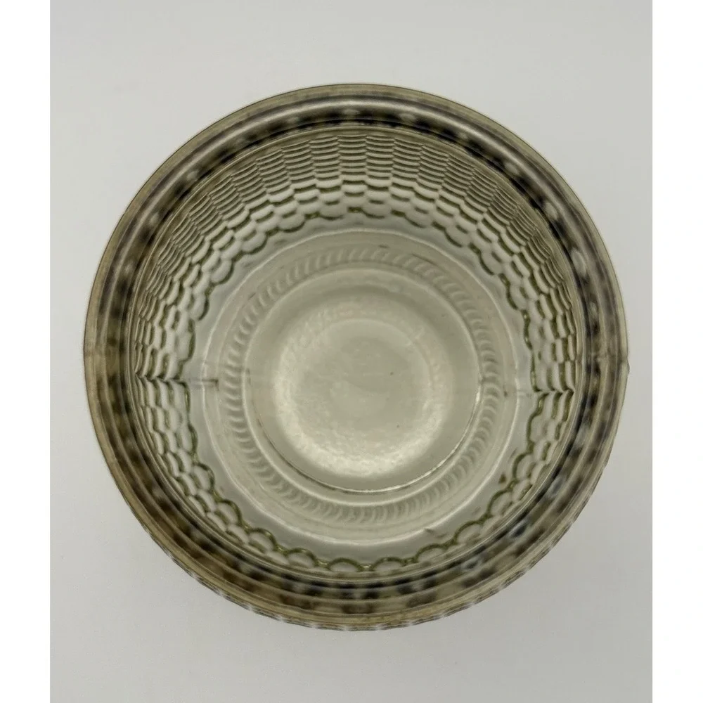 Smoky Grey Hobnail‎ Glass Hurricane Candle Holder Textured Honeycomb Vase
